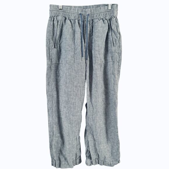 Athleta Retreat Linen High Rise Wide Leg Pants Light Blue Women’s 4P - Picture 1 of 8